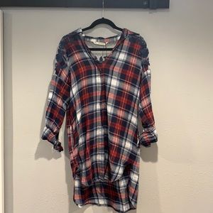 Zara Flannel and Lace Shirt Dress